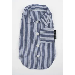 51 Degrees North Seersucker Shirt Dark Navy - Hondenkleding