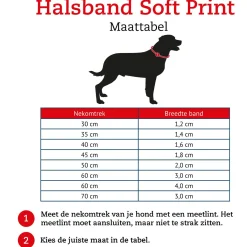 Adori Halsband Soft Met Print Donkerbruin - Hondenhalsband