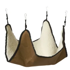 Adori Hangmat Knaagdier Nylon/Teddy - Slaapplaats - 50x45 cm Bruin Beige