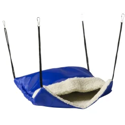 Adori Hangzak Knaagdier Nylon/Teddy - Slaapplaats - 30x35 cm Blauw Beige