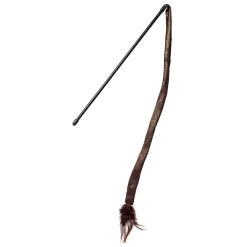 Adori Hengel Met Lint Met Veren - Kattenspeelgoed - Bruin per stuk