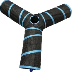 Adori Katten Tunnel 3 Gangen - Kattenspeelgoed - Ø25x50 cm Zwart