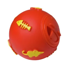 Adori Kattenspeeltje Voerbal - Kattenspeelgoed - Ø7.5 cm Rood Geel