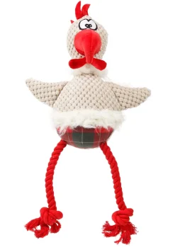 Adori Kerst Speeltje Kalkoen - Hondenspeelgoed - 39x22 cm Rood Beige Kerst