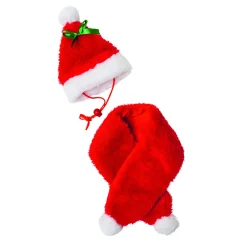 Adori Kerstmuts Met Sjaal - Hondenkleding - Rood Wit Kerst