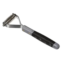 Adori Klittenkam Softgrip - Hondenvachtkam - 18.5x6 cm Zwart Grijs