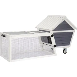 Adori Konijnenhok Bux - Dierenverblijf - 158x60x81.5 cm Grijs Wit