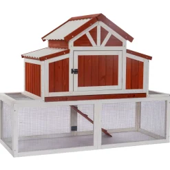 Adori Konijnenhok Hazel - Dierenverblijf - 141x67x112 cm Rood Wit