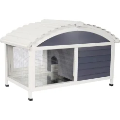 Adori Konijnenhok Jax - Dierenverblijf - 117x70x74 cm Grijs Wit