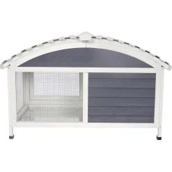 Adori Konijnenhok Jax - Dierenverblijf - 117x70x74 cm Grijs Wit