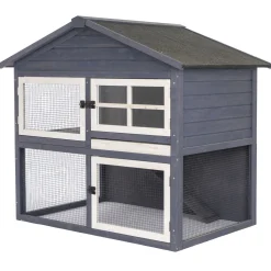 Adori Konijnenhok Raffy - Dierenverblijf - 130x86x112.5 cm Donkergrijs Wit