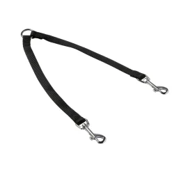Adori Koppelstel Nylon Zwart - Duo hondenriem