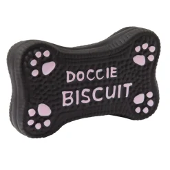 Adori Latex Toy Biscuit Met Pieper - Hondenspeelgoed - Zwart Roze