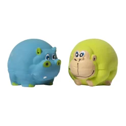 Adori Latex Toy Nijlpaard/Aap Met Pieper - Hondenspeelgoed - 8 cm Assorti