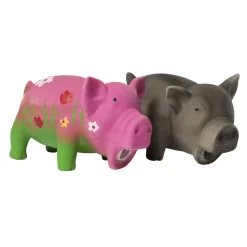 Adori Latex Toy Varken Met Pieper - Hondenspeelgoed - 16 cm Multi-Color Assorti