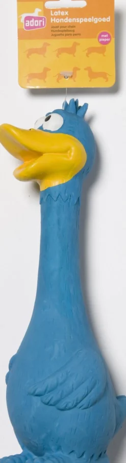 Adori Latex Toy Zittende Kip Met Piep - Hondenspeelgoed - 29 cm Assorti