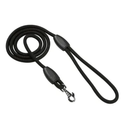 Adori Looplijn Nylon Rond Zwart - Hondenriem