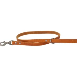 Adori Looplijn Vetleder Gevoerd Handvat - Hondenriem - 130x1.8 cm Cognac Cognac M/L