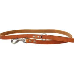 Adori Looplijn Vetleder Met Print - Hondenriem - 130x1.8 cm Cognac M/L