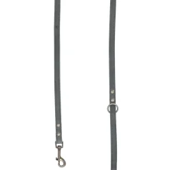 Adori Looplijn Vetleder Met Print - Hondenriem - 180x1.4 cm Grijs S