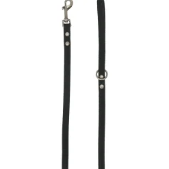 Adori Looplijn Vetleder Met Print - Hondenriem - 180x1.4 cm Zwart S