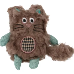 Adori Speelgoed Fluff Kat - Kattenspeelgoed - 12x13x2.5 cm Bruin