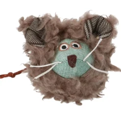 Adori Speelgoed Fluff Muisje - Kattenspeelgoed - 14x6x5 cm Bruin