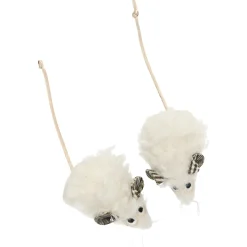 Adori Speelgoed Fluff Twins - Kattenspeelgoed - 14x5x1.5 cm Wit