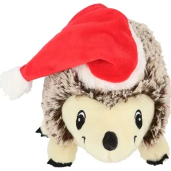 Adori Speelgoed Kerst Egel - Hondenspeelgoed - 23x13x14 cm Grijs Rood