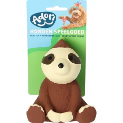 Adori Speelgoed Latex Luiaard - Hondenspeelgoed - 11 cm Bruin S