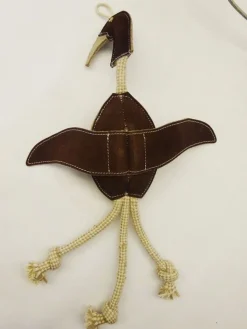 Adori Speelgoed Suede Vogel - Hondenspeelgoed - 42x10 cm Donkerbruin Bruin