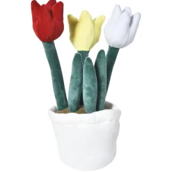 Adori Speelgoed Tulip - Hondenspeelgoed - 31x12.5 cm Wit Geel Rood