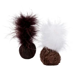 Adori Speeltje Bal Met Veren - Kattenspeelgoed - Assorti 2 stuks