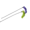 Adori Speeltje Stok Met Veren - Kattenspeelgoed - Paars Groen 2 stuks