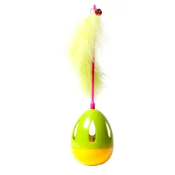 Adori Speeltje Tuimelaar Met Veren - Kattenspeelgoed - 28.5x7 cm Assorti