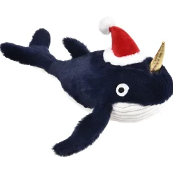 Adori Speeltje Xmas Haai - Hondenspeelgoed - 34x33 cm Blauw Kerst