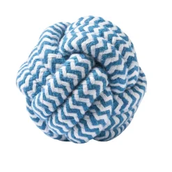 Adori Speeltouw Bal - Hondenspeelgoed - Ø6 cm Blauw Wit