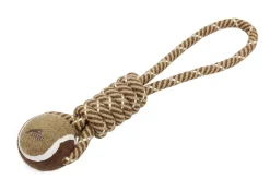 Adori Speeltouw Met Tennisbal - Hondenspeelgoed - 36 cm Beige Bruin