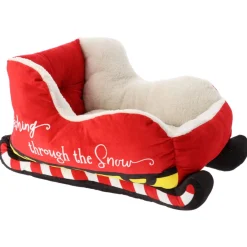 Adori Xmas Arreslee Plush - Hondenmand - 55x45x27 cm Rood