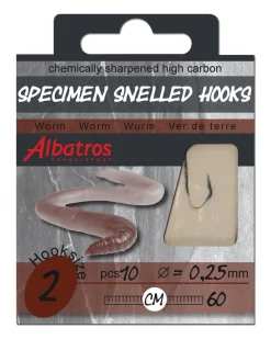 Albatros Hakenboekje Worm - Hakenboekjes - 60 cm 10 stuks Worm Size 4