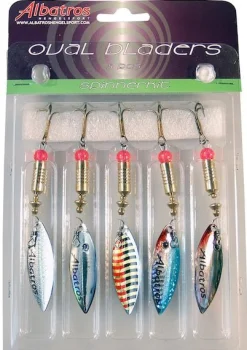 Albatros Spinnerset Ovale Blinkers - Spinners - 10 g 5 stuks Bladmaat 4