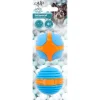 All For Paws Dual Squeeze Ball - Hondenspeelgoed - Ø6.3 cm Oranje Blauw