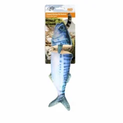 All For Paws Natrual Instinct - Chopped Mackerel Cuddler - Kattenspeelgoed - 35x8.5x5.5 cm Blauw
