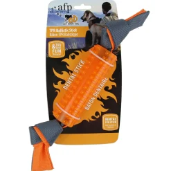 All For Paws Outdoor Ballistic Tpr Stick - Hondenspeelgoed - 33 cm Oranje Groen