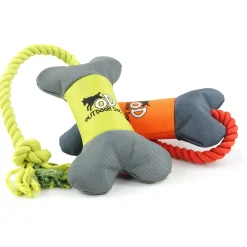 All For Paws Outdoor Ballistic Bone - Hondenspeelgoed - 64 cm Oranje Groen