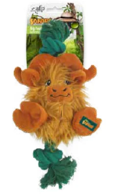 All For Paws Safari  Big Foot Buffalo - Hondenspeelgoed - 31 cm Bruin