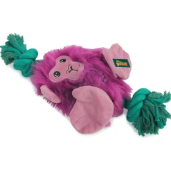 All For Paws Safari  Big Foot Monkey - Hondenspeelgoed - 31 cm Paars