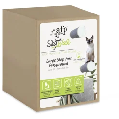 All For Paws Skywalk - Large Step Post Playground - 2 Pack - Wandkrabpaal - 23x12.5x28 cm Grijs