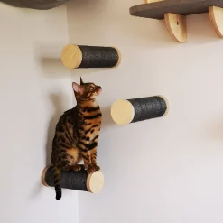 All For Paws Skywalk - Medium Step Post Playground - 3 Pack - Wandkrabpaal - 29x10x28 cm Grijs