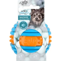 All For Paws Squeeze Fetch Ball - Hondenspeelgoed - Ø6.3 cm Oranje Blauw